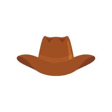 Cowboy hat icon in flat style Stock Illustration