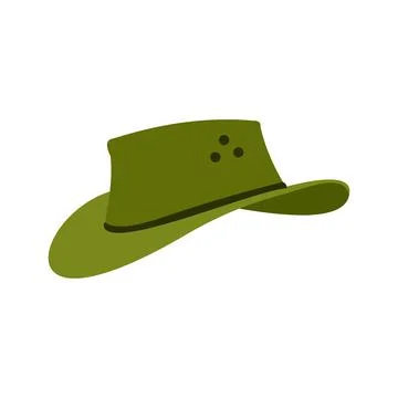 Cowboy hat icon, flat style Stock Illustration