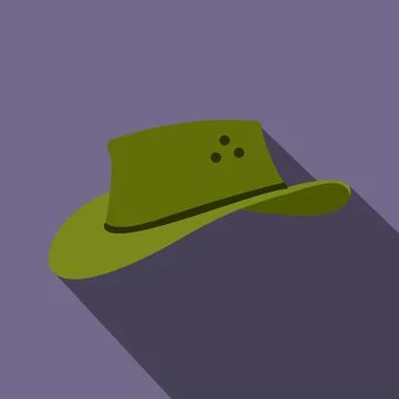 Cowboy hat icon, flat style Stock Illustration