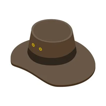Cowboy hat icon, isometric 3d style Stock Illustration
