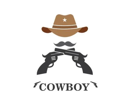 Cowboy hat icon logo vector template Stock Illustration