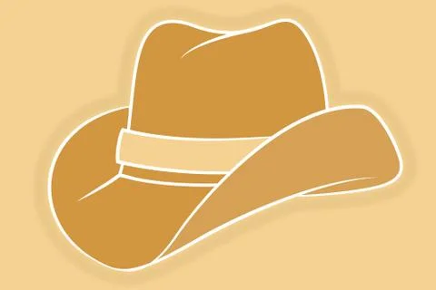 Cowboy Hat Icon. Vector Isolated Object. Side View. Symbol of Wild West Stock Illustration