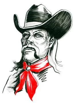 Cowboy in hat Illustrazione stock