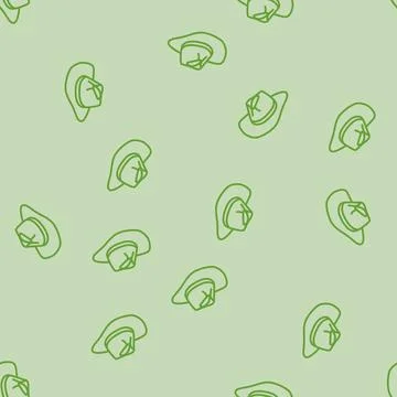 Cowboy hat line seamless pattern Stock Illustration