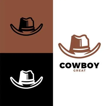 Cowboy hat logo design template Stock Illustration