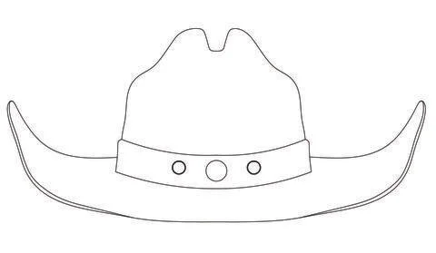Cowboy Hat Outline Stock Illustration