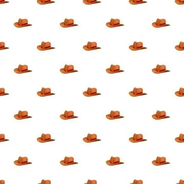 Cowboy hat pattern creating seamless western background Stock Illustration