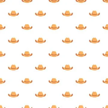 Cowboy hat pattern creating western theme background Stock Illustration