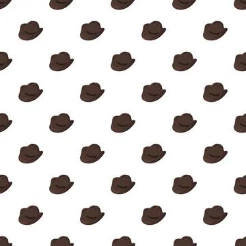 Cowboy hat pattern on white background Stock Illustration