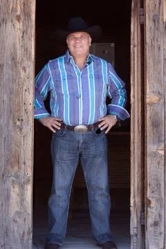 Cowboy with hat Stock Photos