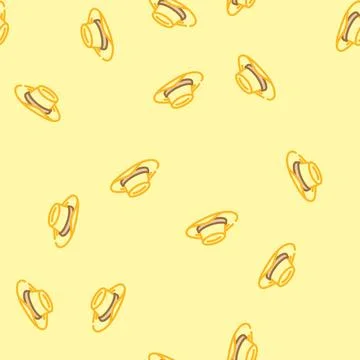 Cowboy hat redneck vector seamless pattern Stock Illustration