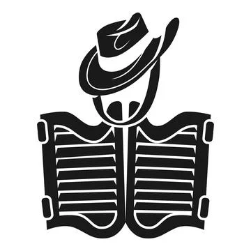 Cowboy hat saloon icon, simple style Ilustração Stock