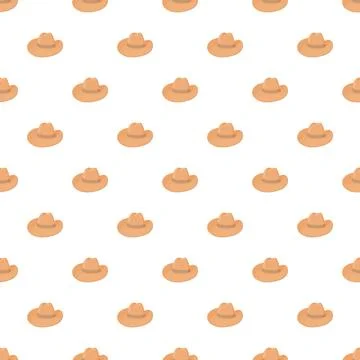 Cowboy hat seamless pattern repeating western headwear design Stock Illustration
