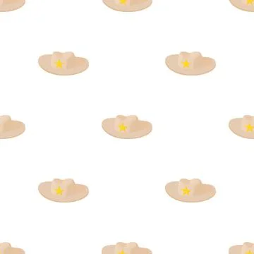 Cowboy hat with star pattern seamless vector 스톡 일러스트