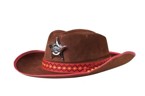 Cowboy hat with the star sheriffs Stock Photos
