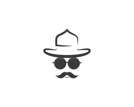 Cowboy hat symbol vector icon Stock Illustration