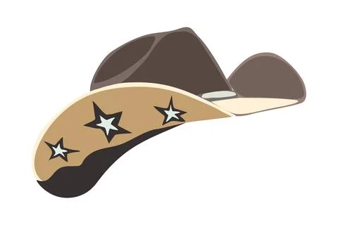 Cowboy hat vector illustration isolated on white. Stock Illustration