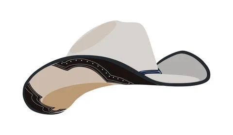 Cowboy hat vector illustration isolated on white. Stock Illustration