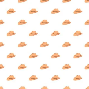 Cowboy hats creating a repeating pattern on a white background 스톡 일러스트