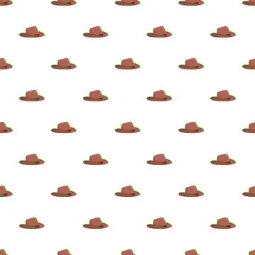 Cowboy hats seamless pattern repeating western headwear Stock Illustration