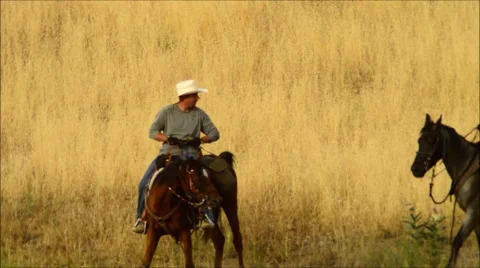 Cowboy having a Conversation. Stock Footage 52372502