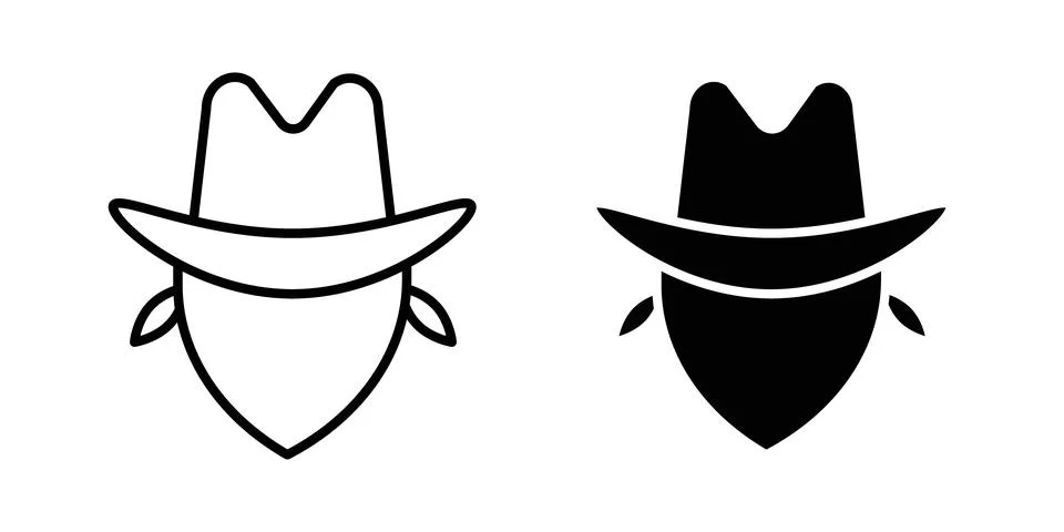 Cowboy icon vector editable eps10 Stock Illustration