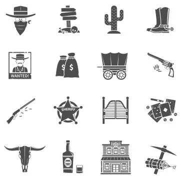 Cowboy Icons Set イラスト素材