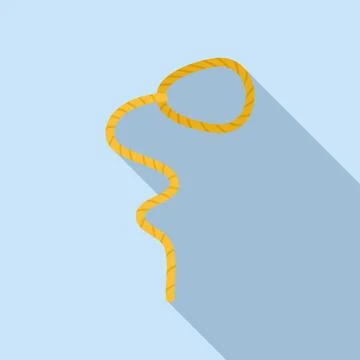 Cowboy lasso icon flat vector. Rope western Illustrazione stock