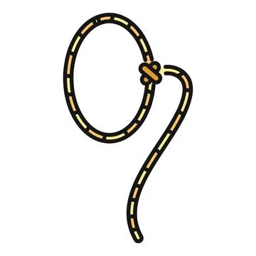 Cowboy lasso rope forming a loop icon Illustrazione stock