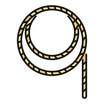 Cowboy lasso rope forming a loop icon Stock Illustration