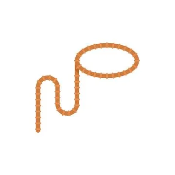 Cowboy lasso tool forming loop shape on white background Stock Illustration