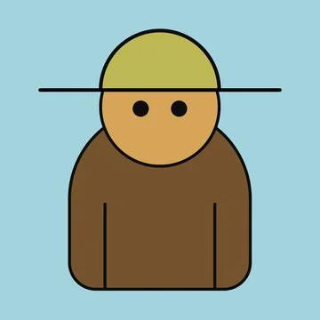 Cowboy man hat - flat design vector illustration Stock Illustration