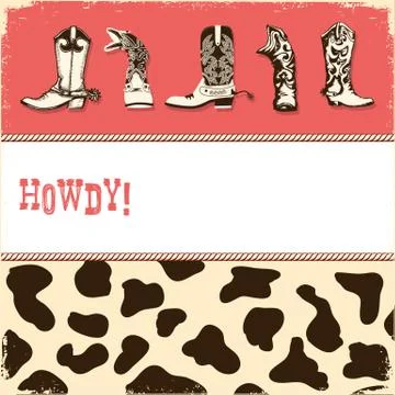 Cowboy party background for text Stock Illustration