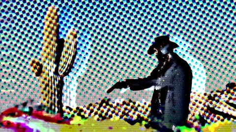 Cowboy Pop Art Stock Footage 104932107