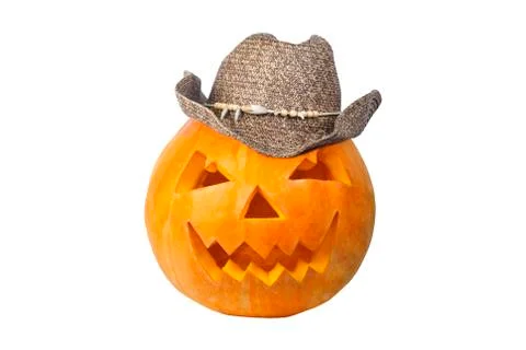 Cowboy pumpkin Stock Photos