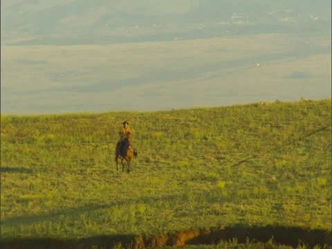 Cowboy on Ranchland Stock-Footage 22244437