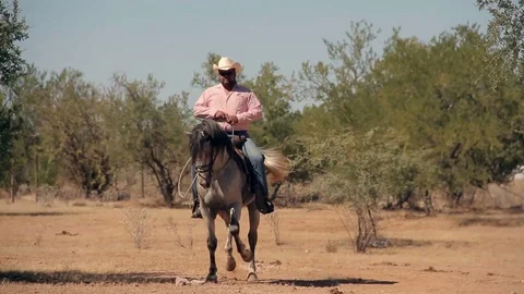 Cowboy riding ranch in Mexico Stock Footage