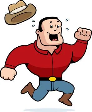Cowboy Running Stock Illustration