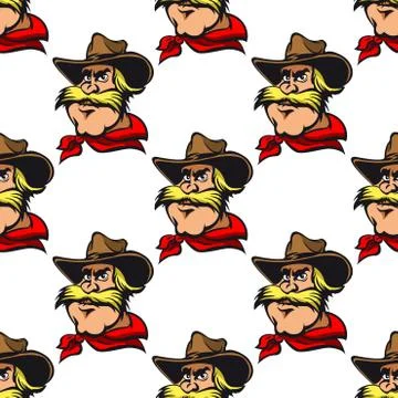 Cowboy seamless pattern Stock Illustration