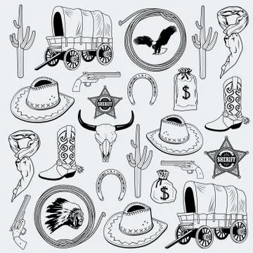 Cowboy seamless pattern Stock Illustration