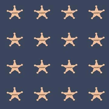 Cowboy sheriff star pattern for children's design, playful theme Stock Illustration