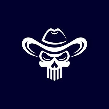 Cowboy skull logo design, vector illustration Illustrazione stock