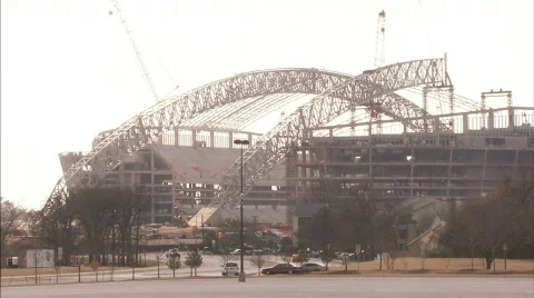 Cowboy Stadium Construction Stock Footage 625569