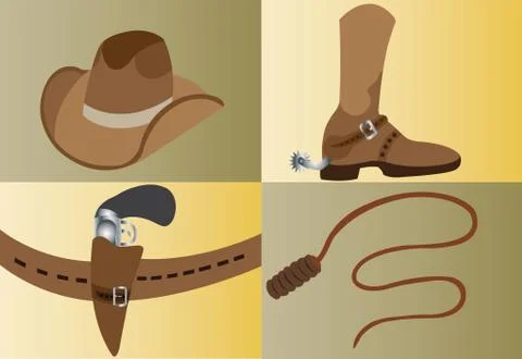 Cowboy tools Stock Illustration