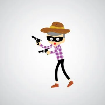 Cowboy vector cartoon Stock Illustration