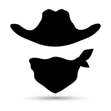 Cowboy vector icon isolated on white Stock Illustration