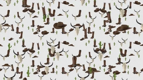 COWBOY WESTERN THEME transparent loop ti... | Stock Video | Pond5
