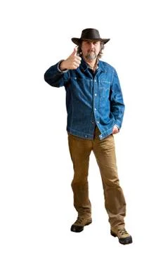 A cowboy on the white Stock Photos