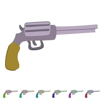 Cowboy wild west pistol vector cartoon graphic Stock Illustration