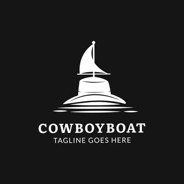 Cowboyboat Concept, Monogram Logo Template Stock Illustration